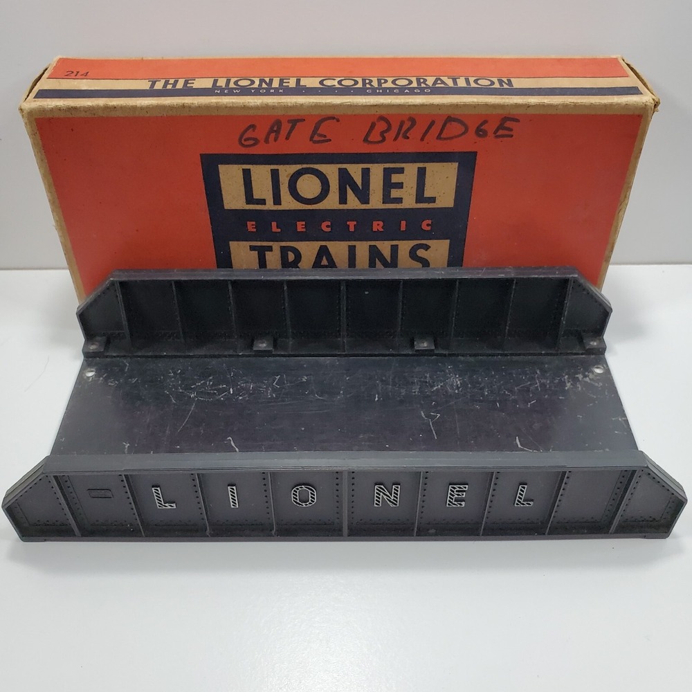 Vintage Lionel Post War O Gauge No. 214 PLATE GIRDER BRIDGE with Original Box